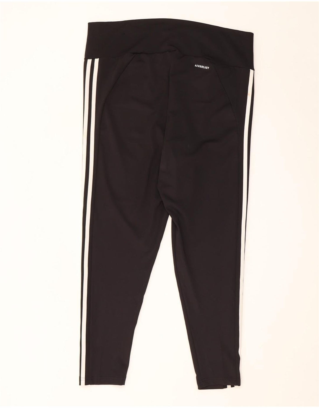 Adidas Damen Crop Leggings UK 20/22 XL Schwarz Polyester
