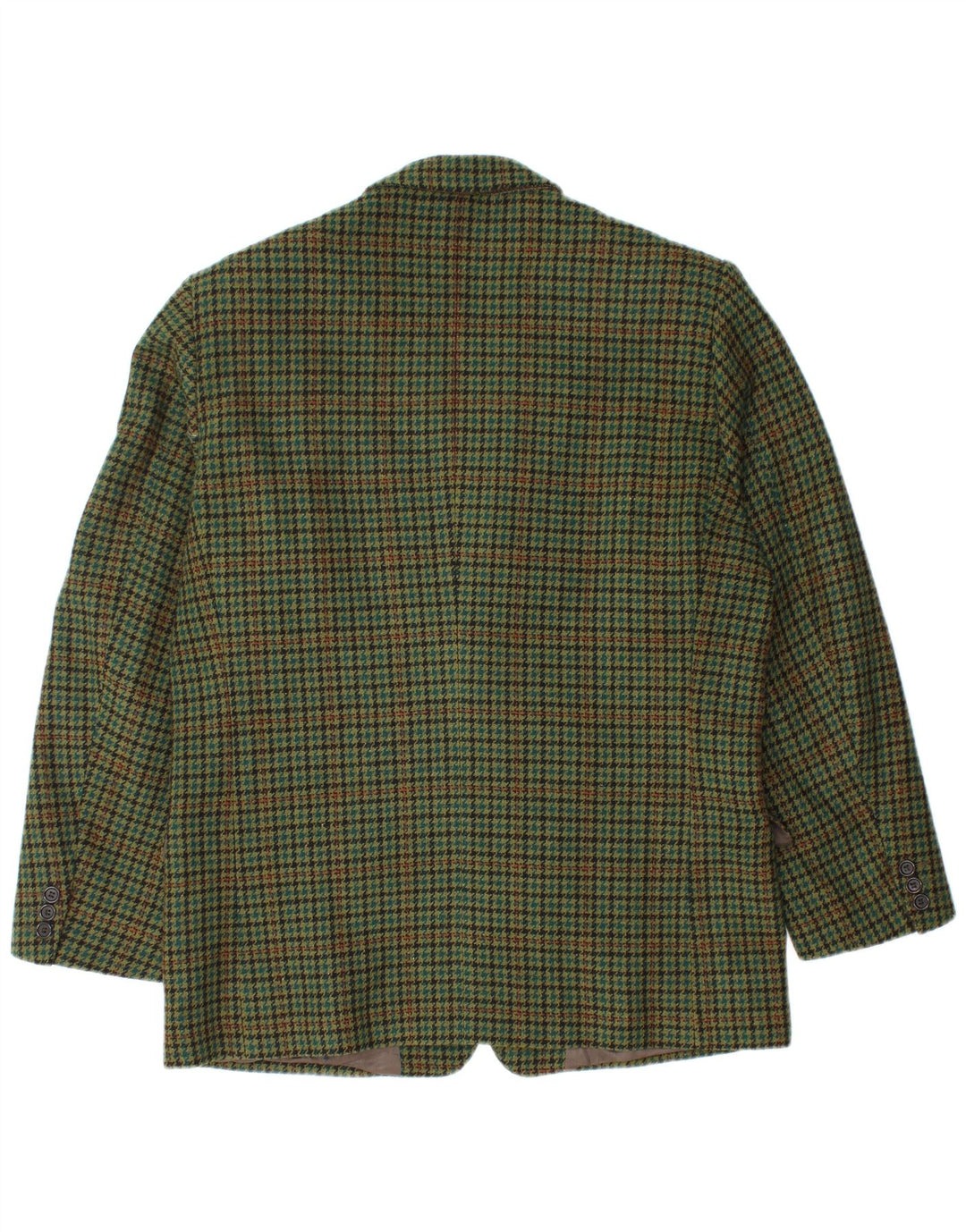 Vintage Herren 2-Knopf-Blazer-Jacke, Größe 50, groß, grün kariert, Schurwolle