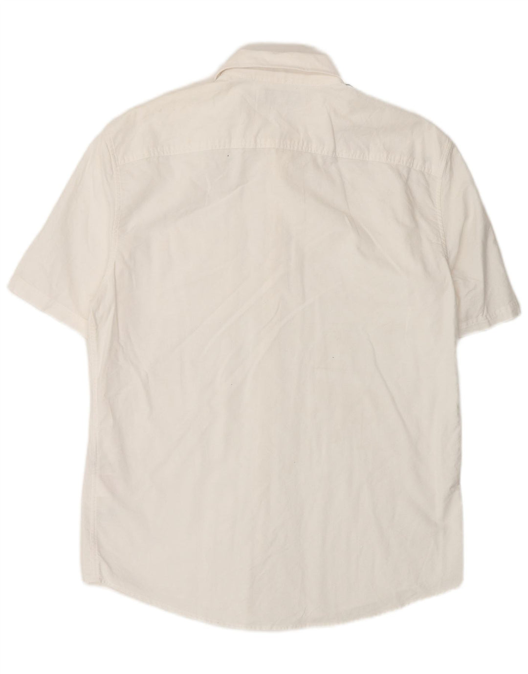 Jack Wills Herren Kurzarm-Slim-Fit-Hemd aus mittelweißer Baumwolle