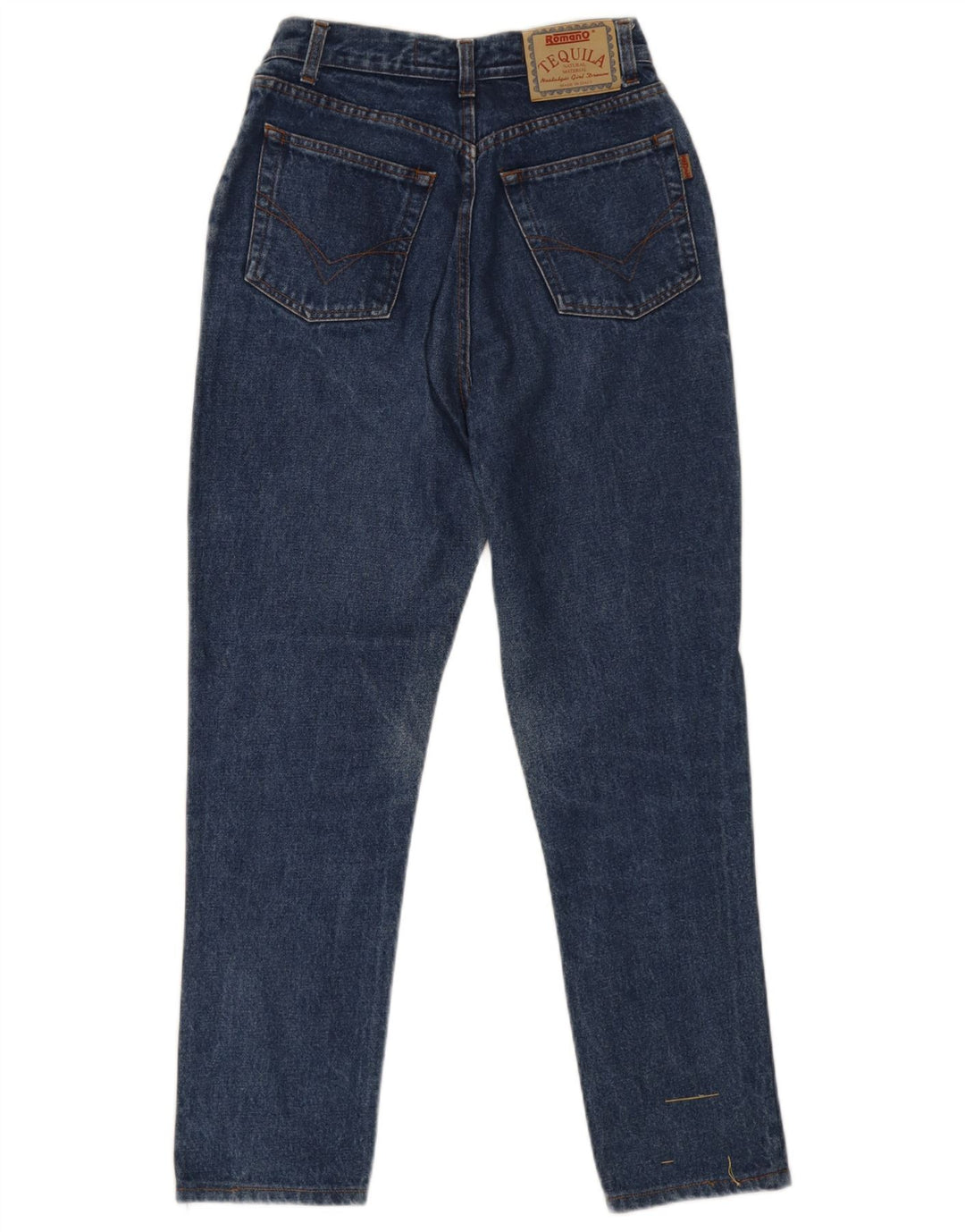Romano Damen High Rise Slim Jeans W28 L27 Blaue Baumwolle