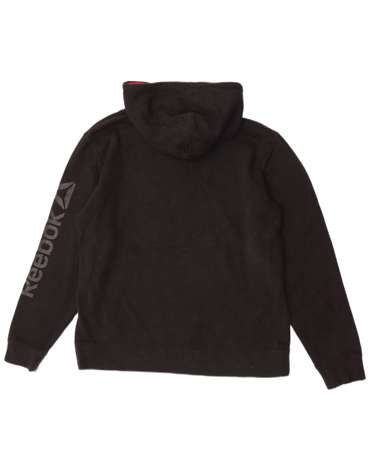 Reebok Herren Graphic Hoodie Pullover Mittelschwarze Baumwolle