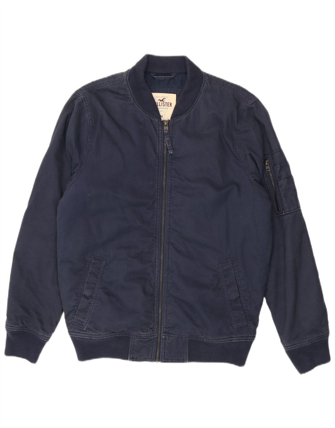 Hollister Herren Bomberjacke UK 38 Mittelmarineblaue Baumwolle