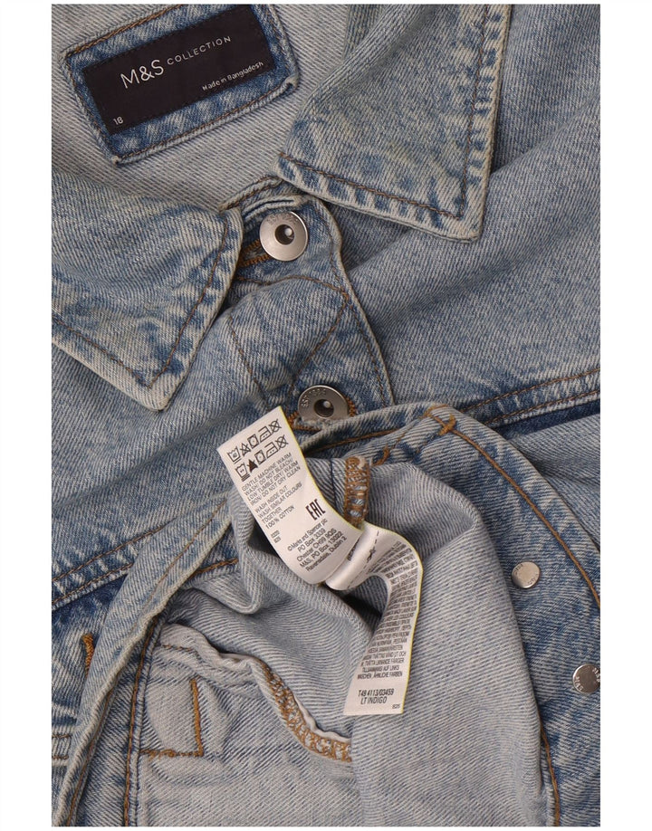 Marks & Spencer Damen Jeansjacke UK 18 XL Blaue Baumwolle