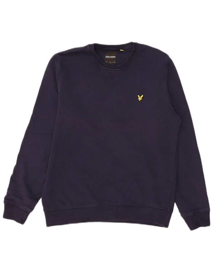 Lyle & Scott Herren-Sweatshirt, Pullover, groß, marineblau, Baumwolle