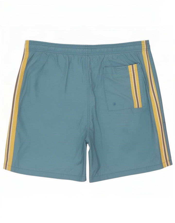 Timberland Herren-Badeshorts, klein, blaues Farbblock-Polyester