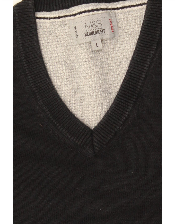 MARKS & SPENCER Herren-Tanktop mit normaler Passform, Größe L, Schwarz