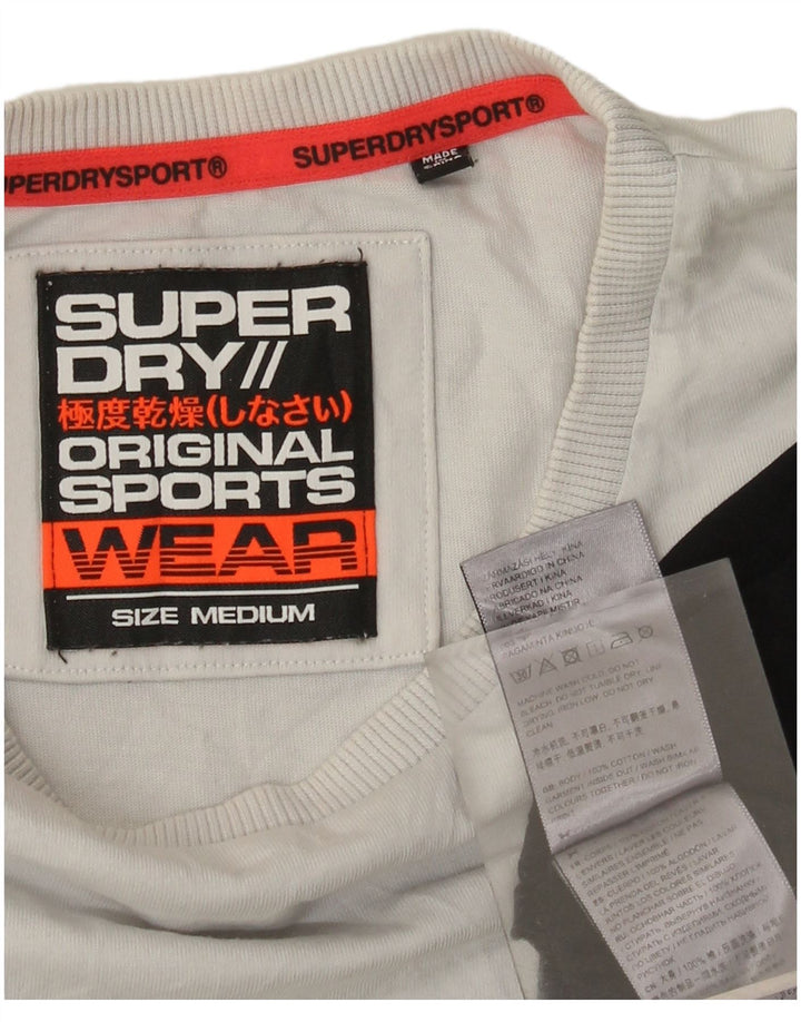 Superdry Herren Grafik-T-Shirt-Oberteil aus mittelschwarzer Colourblock-Baumwolle