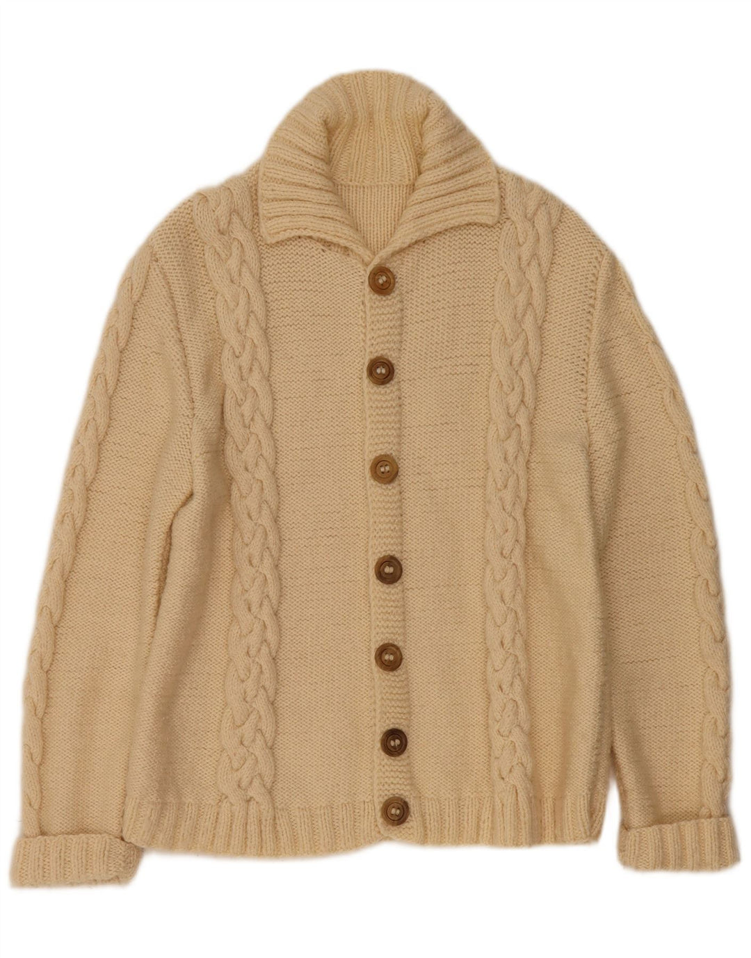 Vintage Herren Cardigan Pullover Medium Beige