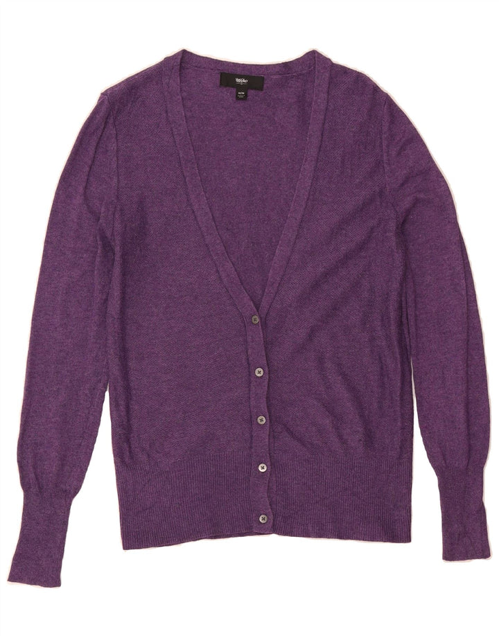 MOSSIMO Womens Cardigan Sweater UK 12 Medium Purple Nylon Vintage Mossimo and Second-Hand Mossimo from Messina Hembry 