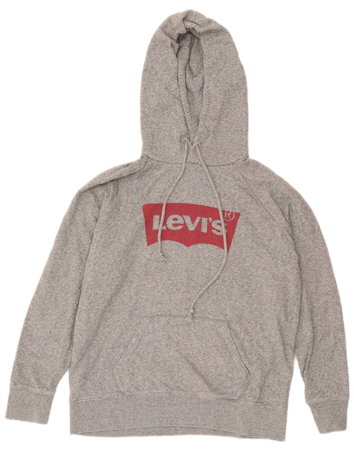 Levi's Herren-Kapuzenpullover mit Grafik, mittelgrau gesprenkelte Baumwolle