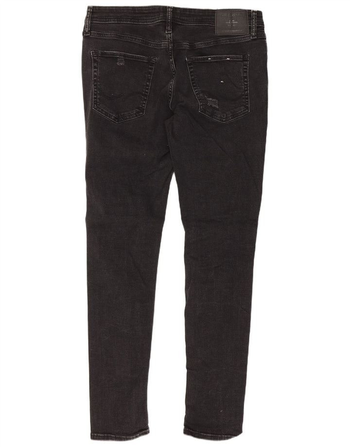 Jack & Jones Herren Distressed Slim Jeans W34 L32 Schwarze Baumwolle