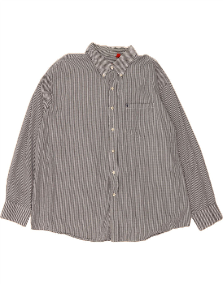 IZOD Mens Shirt 2XL Navy Blue Check Cotton Vintage Izod and Second-Hand Izod from Messina Hembry 