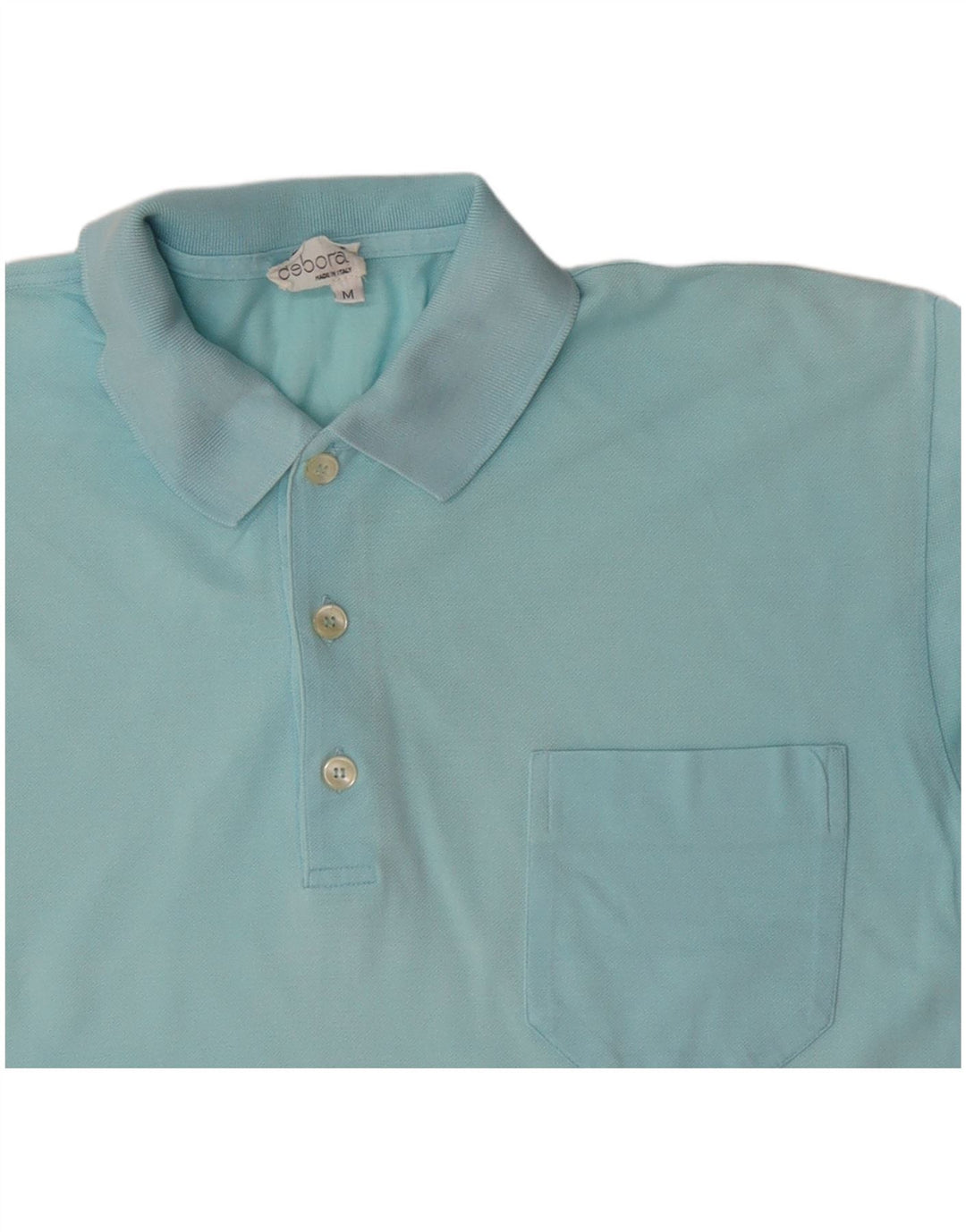 VINTAGE Herren-Poloshirt aus mittelblauer Baumwolle