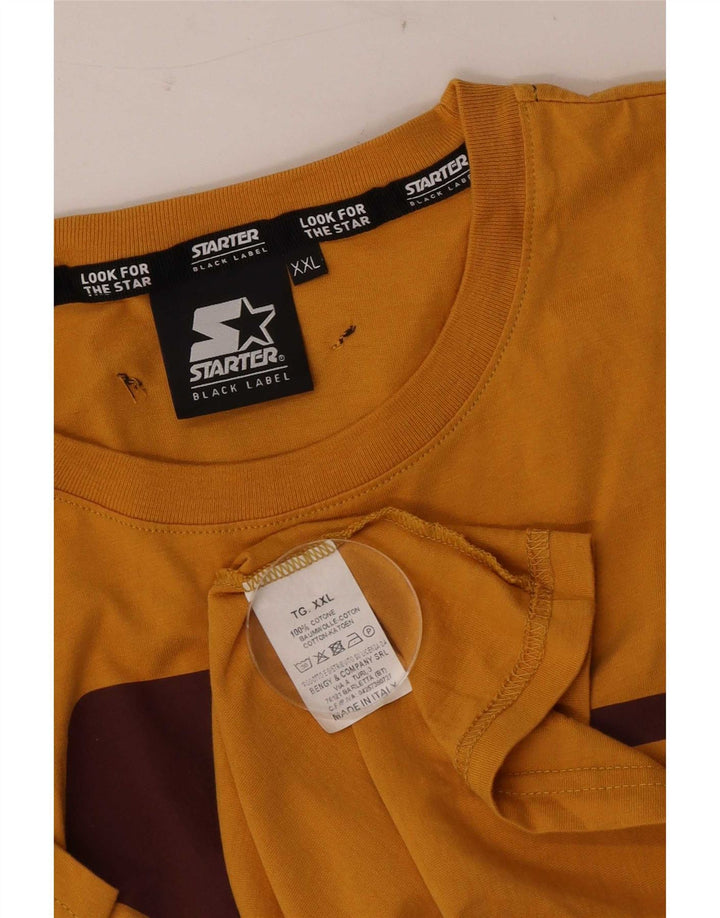Starter Herren Grafik T-Shirt Top 2XL Gelb Baumwolle