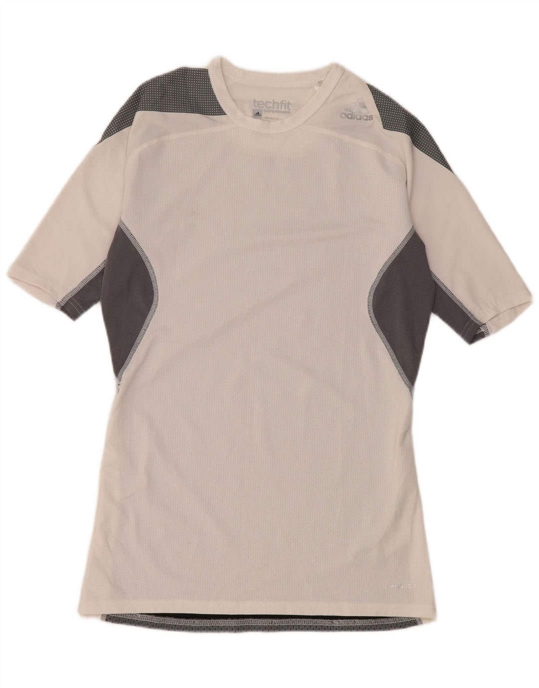 Adidas Herren Kompressions-T-Shirt mit Grafik, Größe L, Weiß, Farbblock