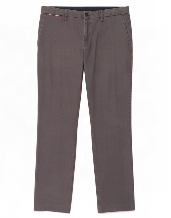Tommy Hilfiger Slim Chino-Hose für Herren, W36, L32, graue Baumwolle