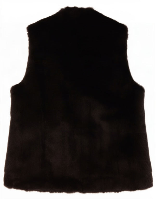Pomodoro Damen Kunstpelzweste UK 16 Large Schwarz Acryl