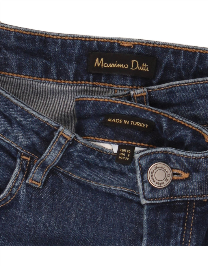Massimo Dutti Damen Slim Jeans EU 40 Medium W30 L30 Blaue Baumwolle