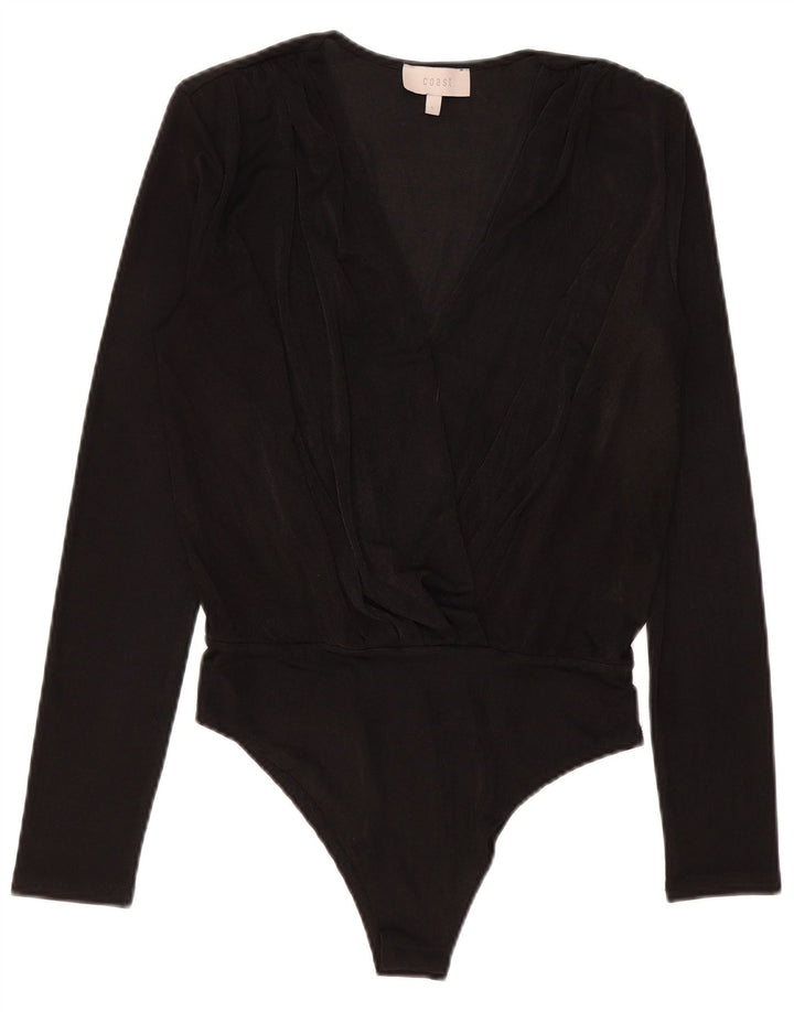 Coast Langarm-Body für Damen, UK 14, Größe L, Schwarz, Polyester