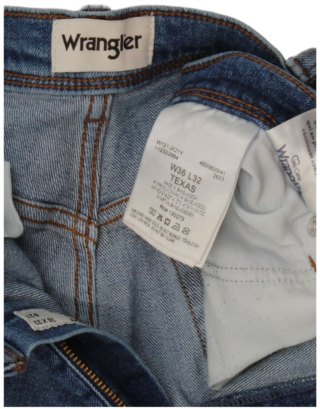 Wrangler Herren Texas Straight Jeans W36 L32 Blaue Baumwolle