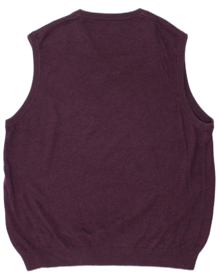 Marks & Spencer Herren-Weste, Tanktop, Größe L, Burgunderrot, Baumwolle