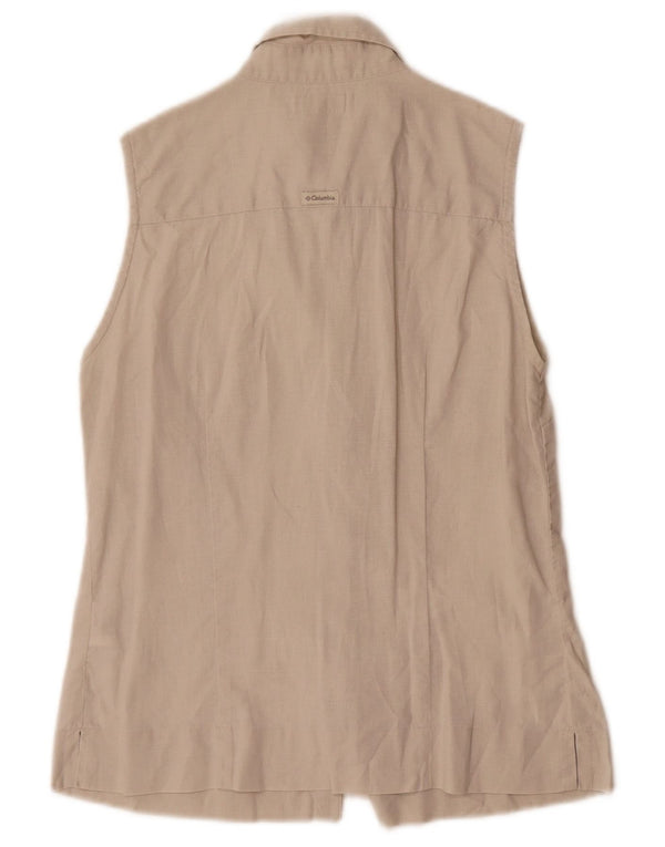 Columbia Damen ärmelloses Hemd UK 10 Small Beige Leinen
