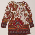 Desigual Damen-Top mit 3/4-Ärmeln, UK-Größe 10, Größe S, mehrfarbig, Paisley-Viskose