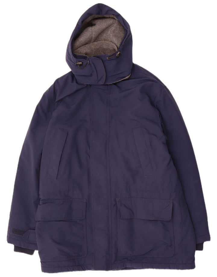 Lands End Herren-Parka mit Kapuze, reguläre Passform, UK 38/40, Mittelmarineblau