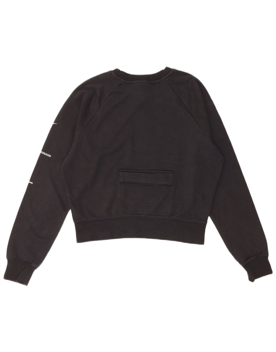 Nike Damen Swoosh Crop Oversized Sweatshirt Pullover UK 10 Small Schwarz