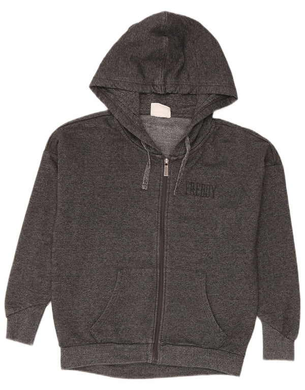 Freddy Womens Graphic Oversized Zip Hoodie Sweater UK 10 Small Grau meliert