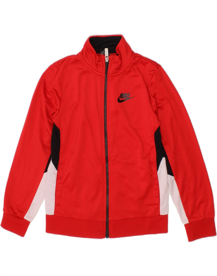 NIKE Boys Graphic Tracksuit Top Jacket 6-7 Years Large Red Colourblock Vintage Nike and Second-Hand Nike from Messina Hembry 