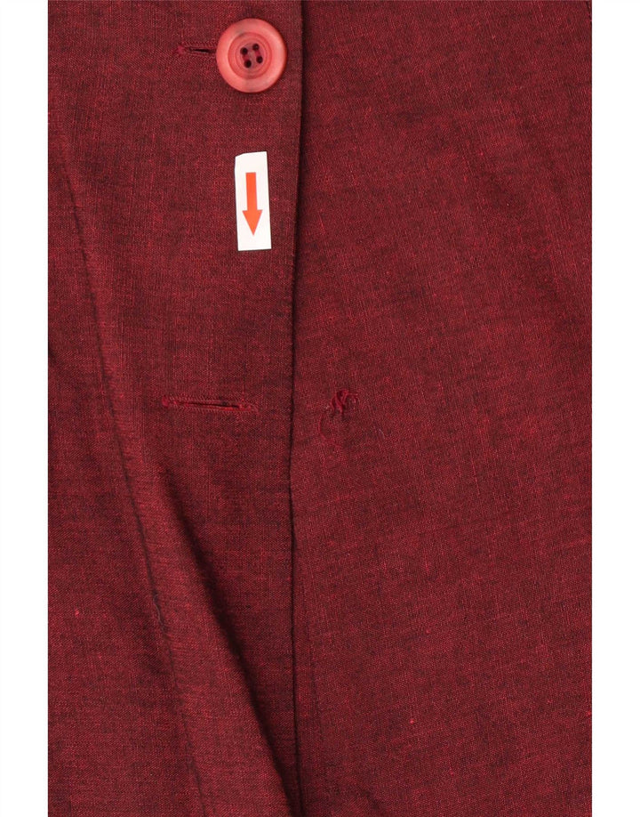 Vintage Damen 2-Knopf-Blazerjacke IT 46 Large Burgundy Viscose