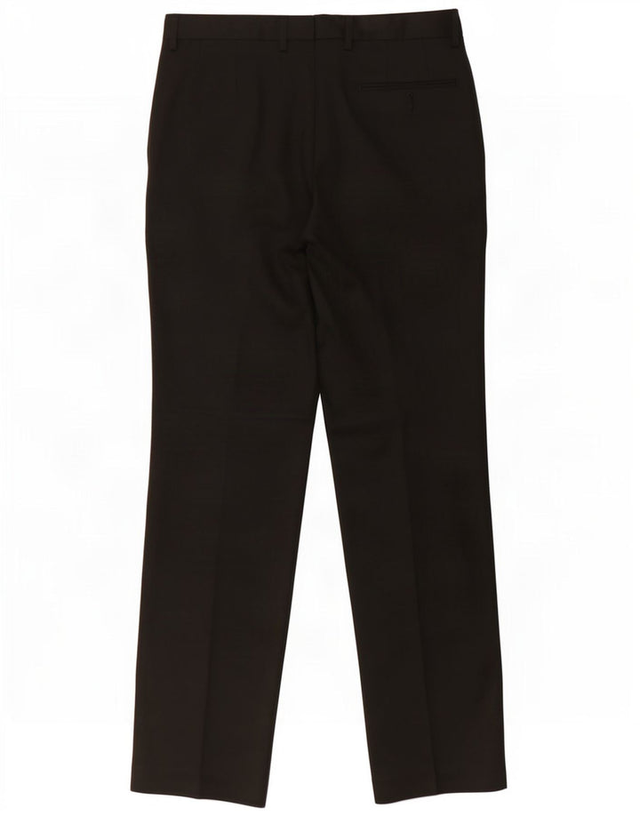 Marks & Spencer Herren-Anzughose mit normaler Passform, W34, L33, schwarzes Polyester