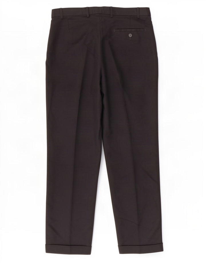 Gerade Herren-Anzughose von Marks & Spencer, W36, L31, marineblaues Polyester