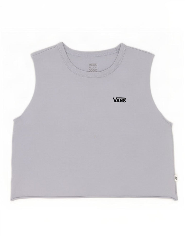Vans Damen Crop Vest Top UK 12 Mittelblaue Baumwolle