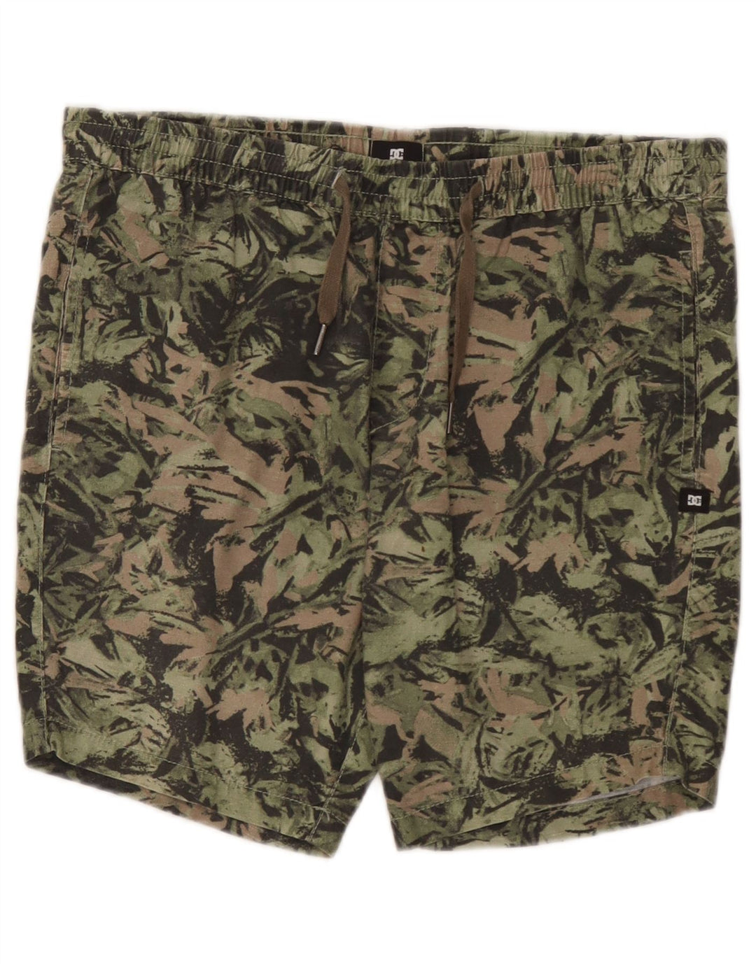 DC Herren-Sportshorts, klein, grüne Camouflage-Baumwolle