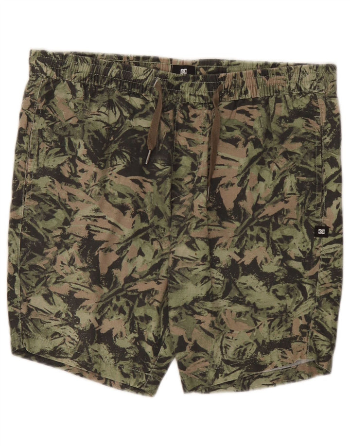 DC Herren-Sportshorts, klein, grüne Camouflage-Baumwolle