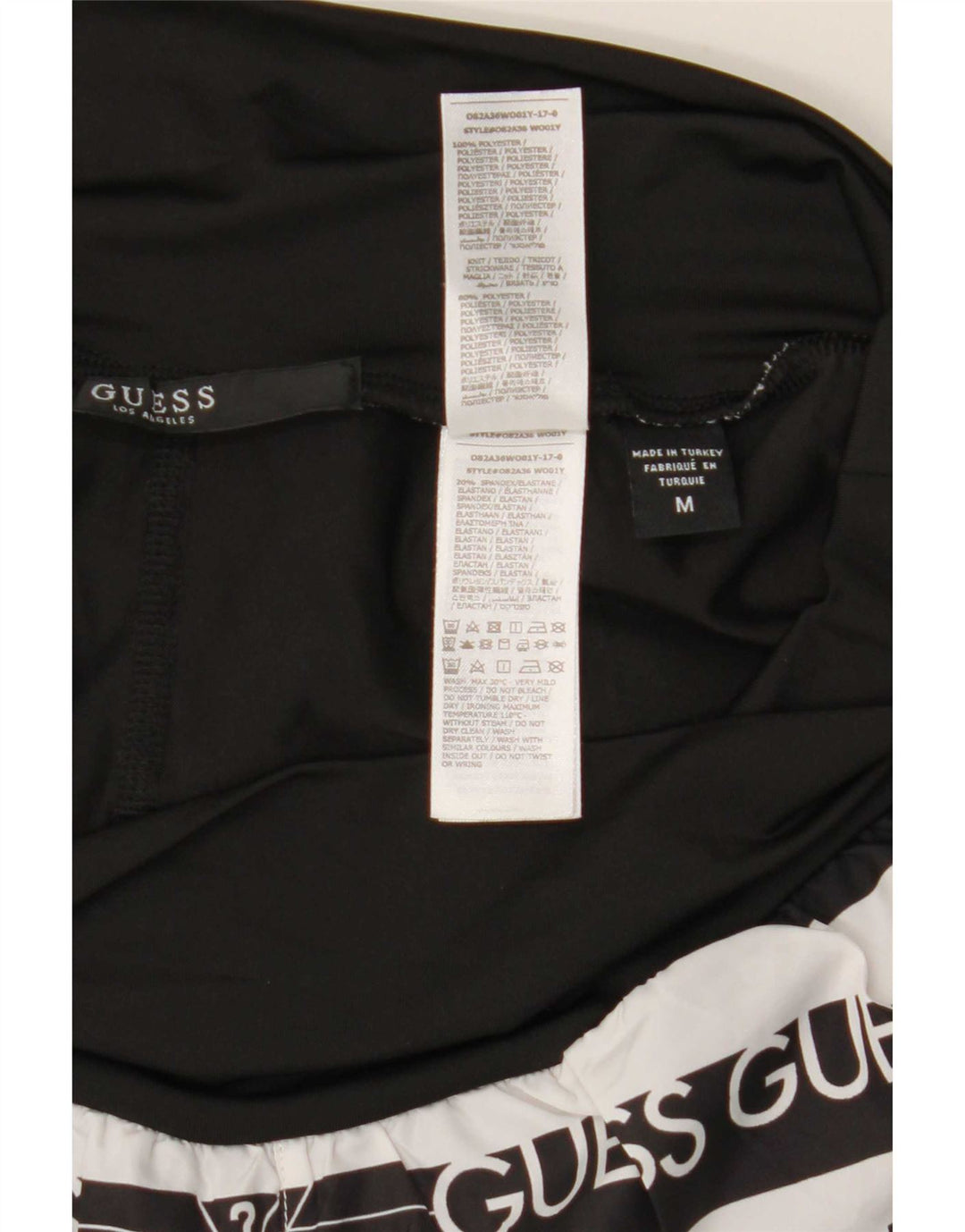 Guess Damen Graphic Sport Shorts UK 12 Mittelschwarz gestreift Polyester