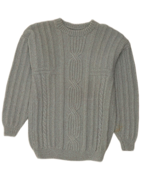 Vintage Herren Pullover mit Rundhalsausschnitt Mittelgrau
