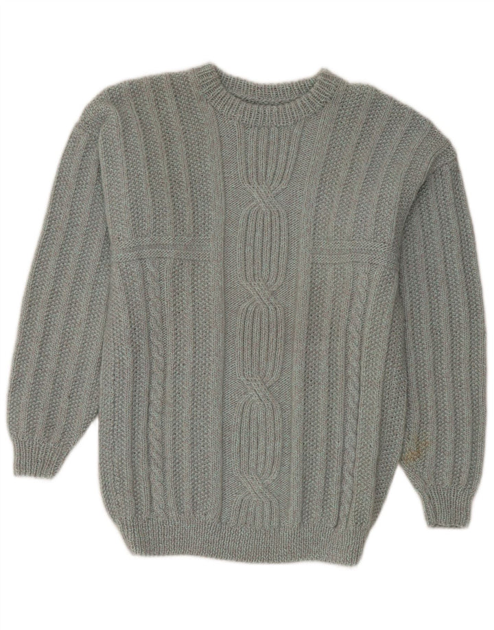 Vintage Herren Pullover mit Rundhalsausschnitt Mittelgrau