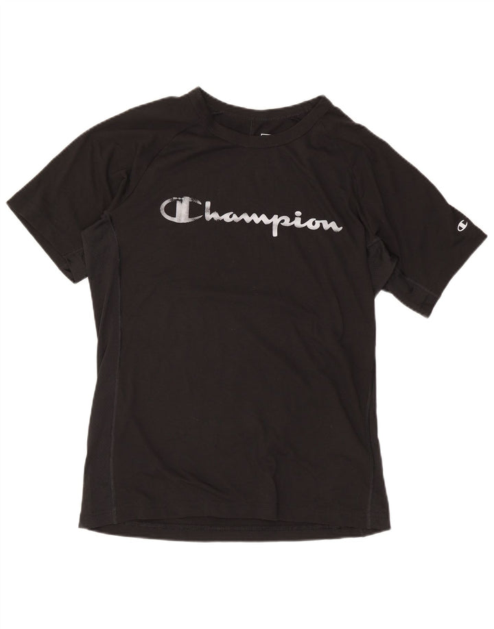 Champion Womens Graphic T-Shirt Top UK 16 Large Schwarz Polyester