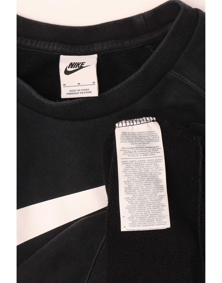 Nike Herren-Sweatshirt mit Swoosh-Grafik, mittlere schwarze Baumwolle