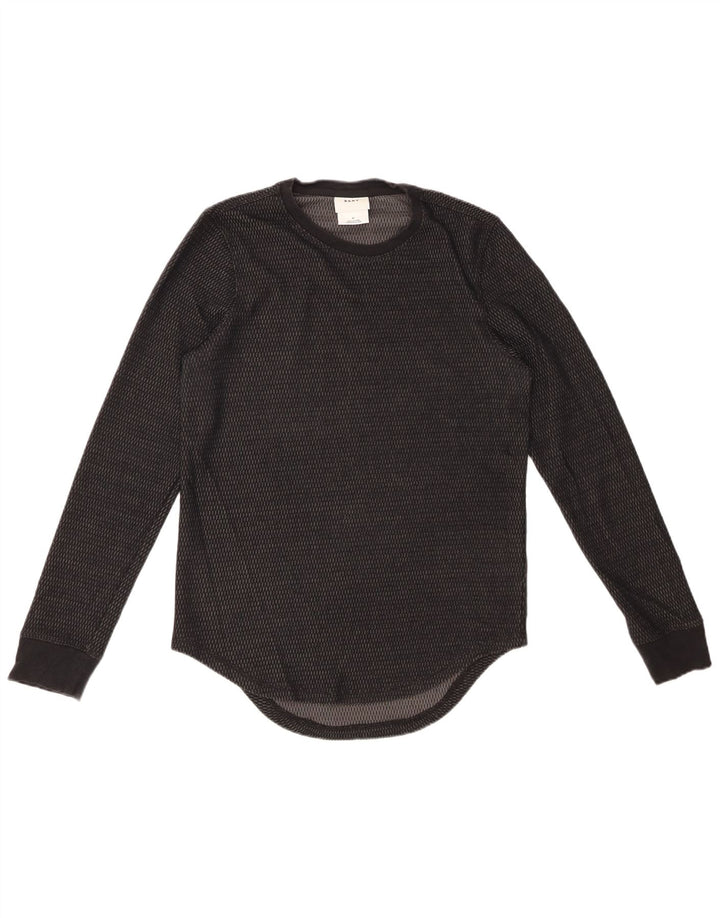 DKNY Herren Top Langarm XS Schwarz Baumwolle
