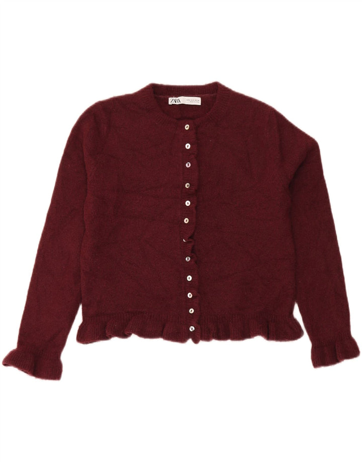 Zara Damen Crop-Oversize-Cardigan-Pullover, Gr. 10, Klein, Kastanienbraun, Polyester
