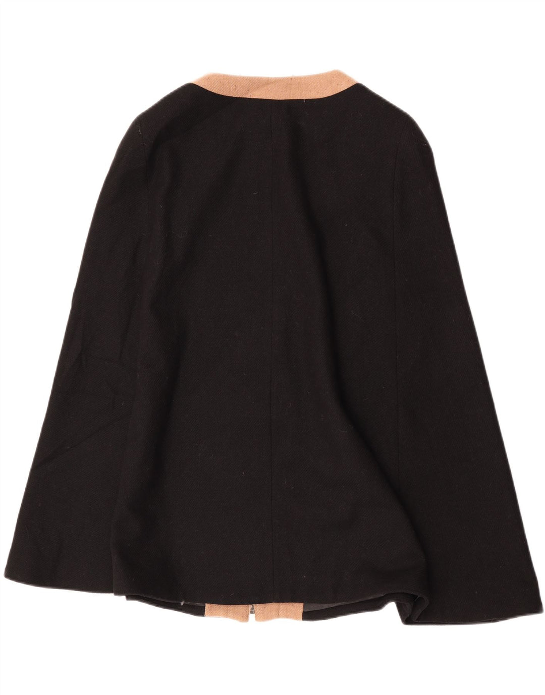 Laura Ashley Damen Poncho-Mantel UK 16 Große schwarze Colourblock-Wolle