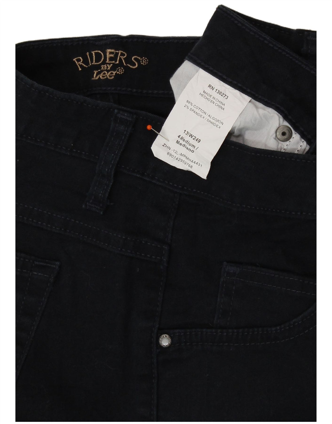 LEE Damen Riders Capri Jeans US 4 Small W27 L18 Marineblaue Baumwolle