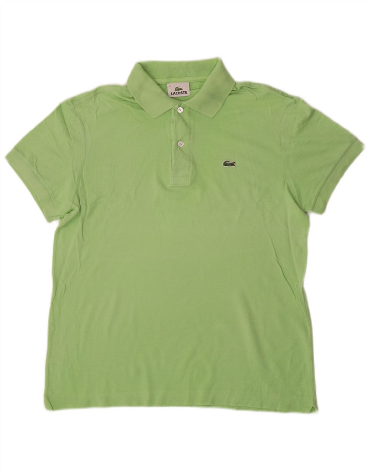 Lacoste Herren-Poloshirt, Größe 3, klein, grüne Baumwolle