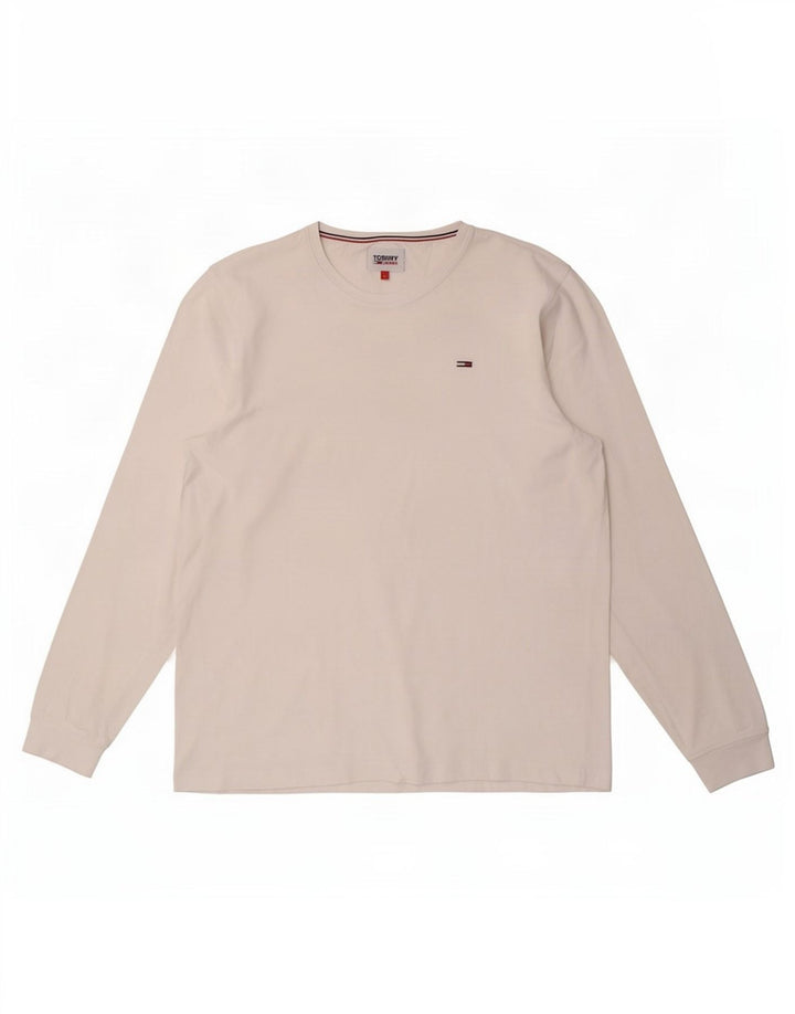 Tommy Hilfiger Herren-Top, langärmelig, groß, Weiß
