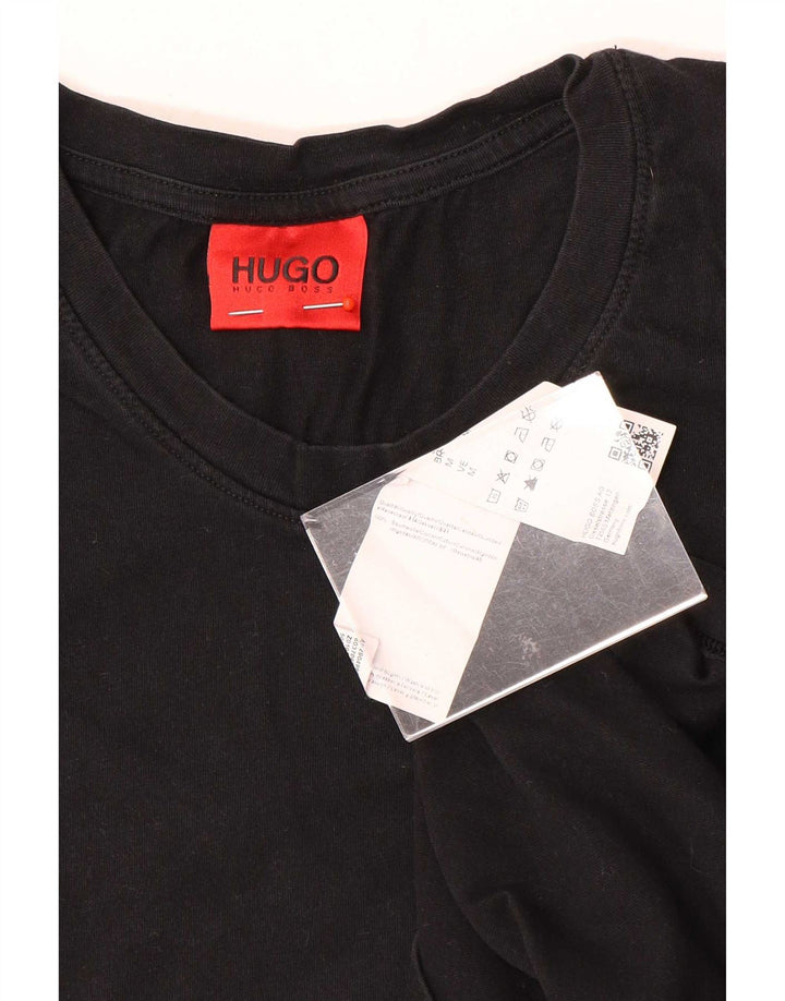 Hugo Boss Herren T-Shirt Top Medium Schwarz Baumwolle