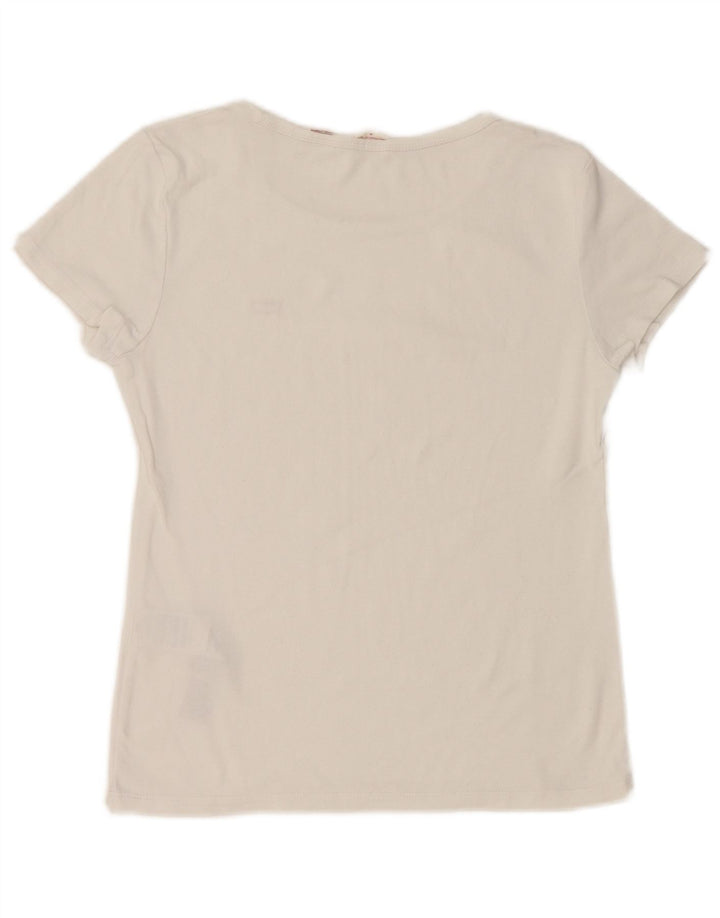 LEVI'S Damen T-Shirt Top UK 12 Mittelweiße Baumwolle